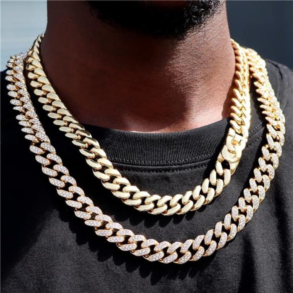 NEW Iced Out Gold Chain Necklaces